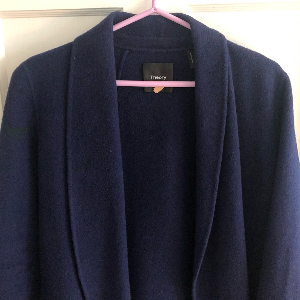 GUC Theory Clairene Shawl Jacket Wool Blue M
